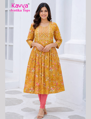 Kavya Jyothika Umberlla Tops with Embroidery Work