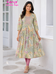 Kavya Jyothika Umberlla Tops with Embroidery Work