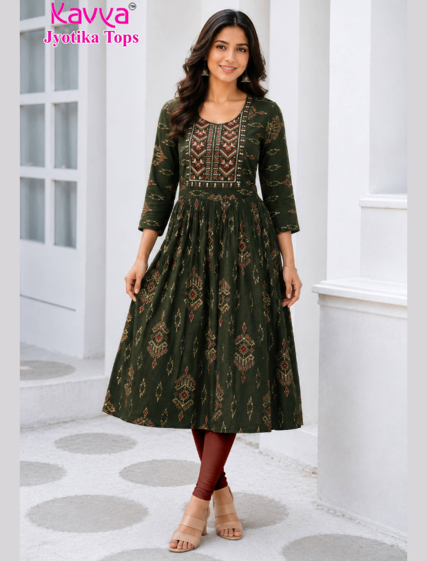 Kavya Jyothika Umberlla Tops with Embroidery Work Main image