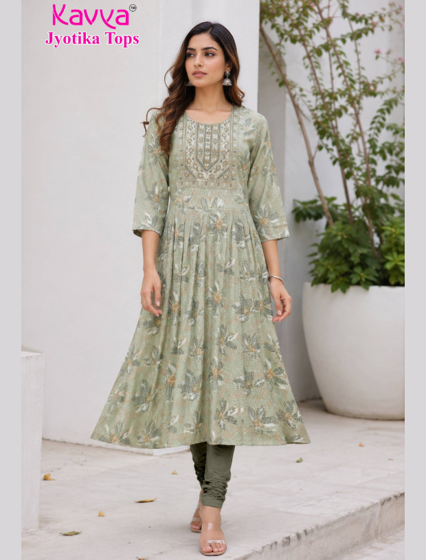 Kavya Jyothika Umberlla Tops with Embroidery Work Main image