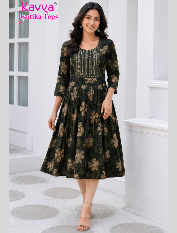 Kavya Jyothika Umberlla Tops with Embroidery Work Main image