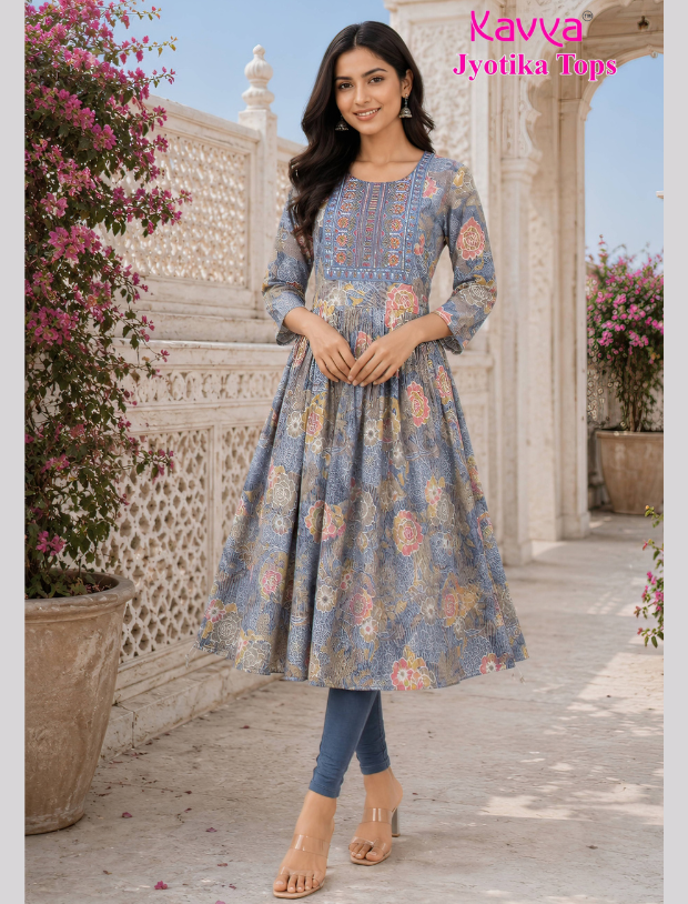 Kavya Jyothika Umberlla Tops with Embroidery Work Main image