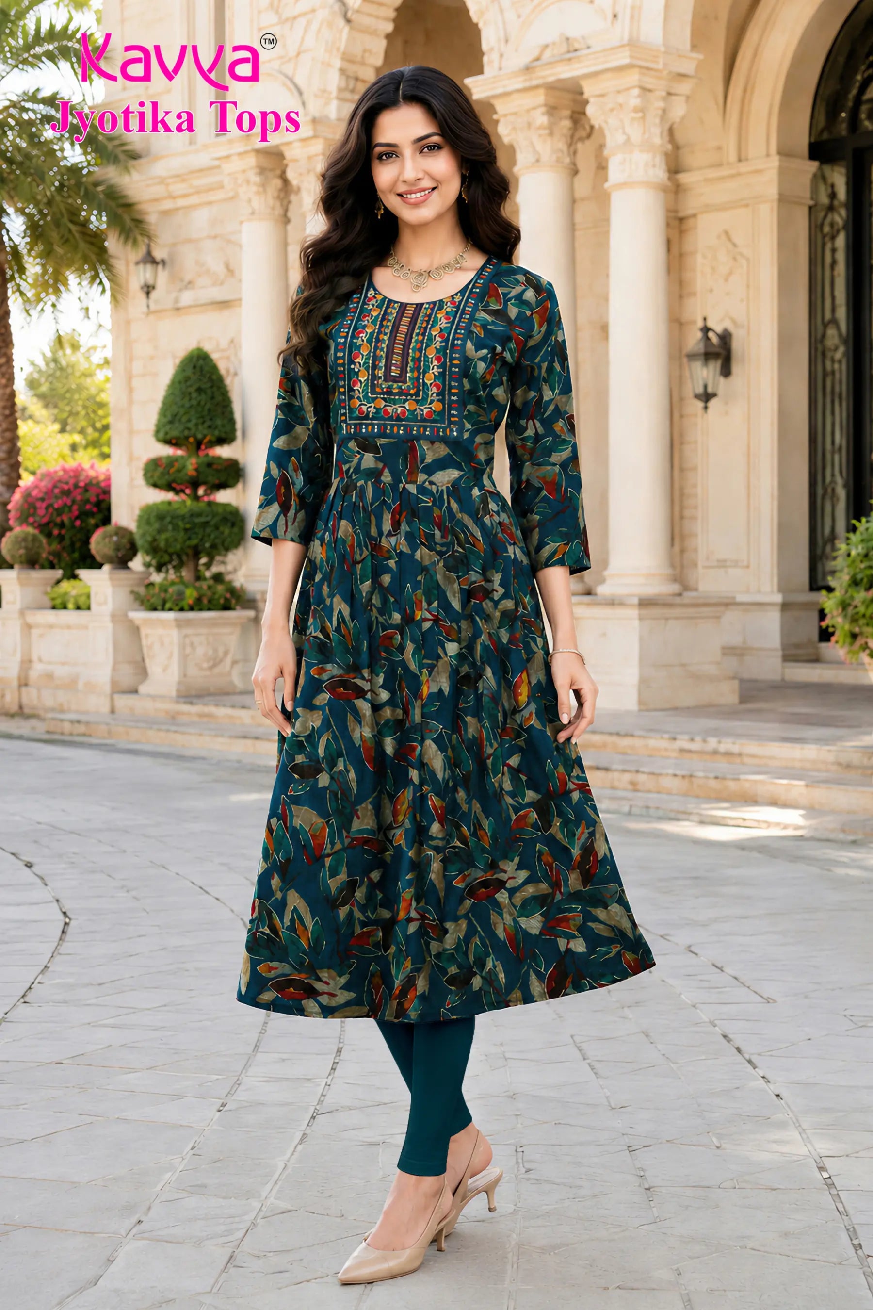Kavya Jyothika Umberlla Tops with Embroidery Work -  KJ27