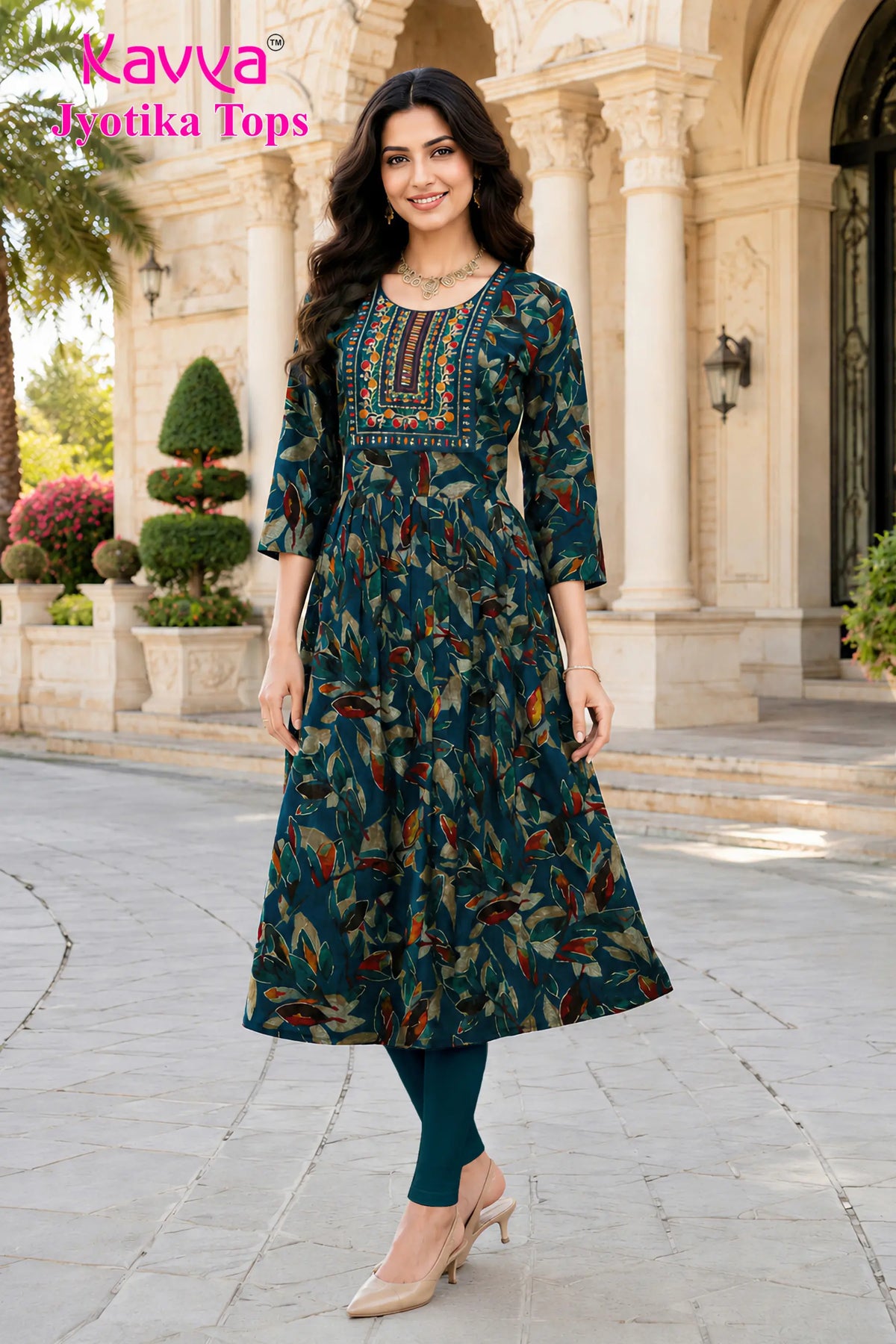 Kavya Jyothika Umberlla Tops with Embroidery Work -  KJ27
