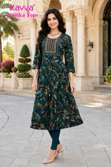 Kavya Jyothika Umberlla Tops with Embroidery Work -  KJ27