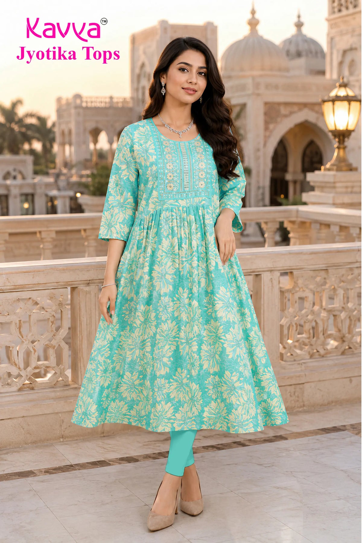 Kavya Jyothika Umberlla Tops with Embroidery Work -  KJ30