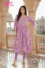 Kavya Jyothika Umberlla Tops with Embroidery Work -  KJ33