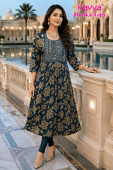 Kavya Jyothika Umberlla Tops with Embroidery Work -  KJ34