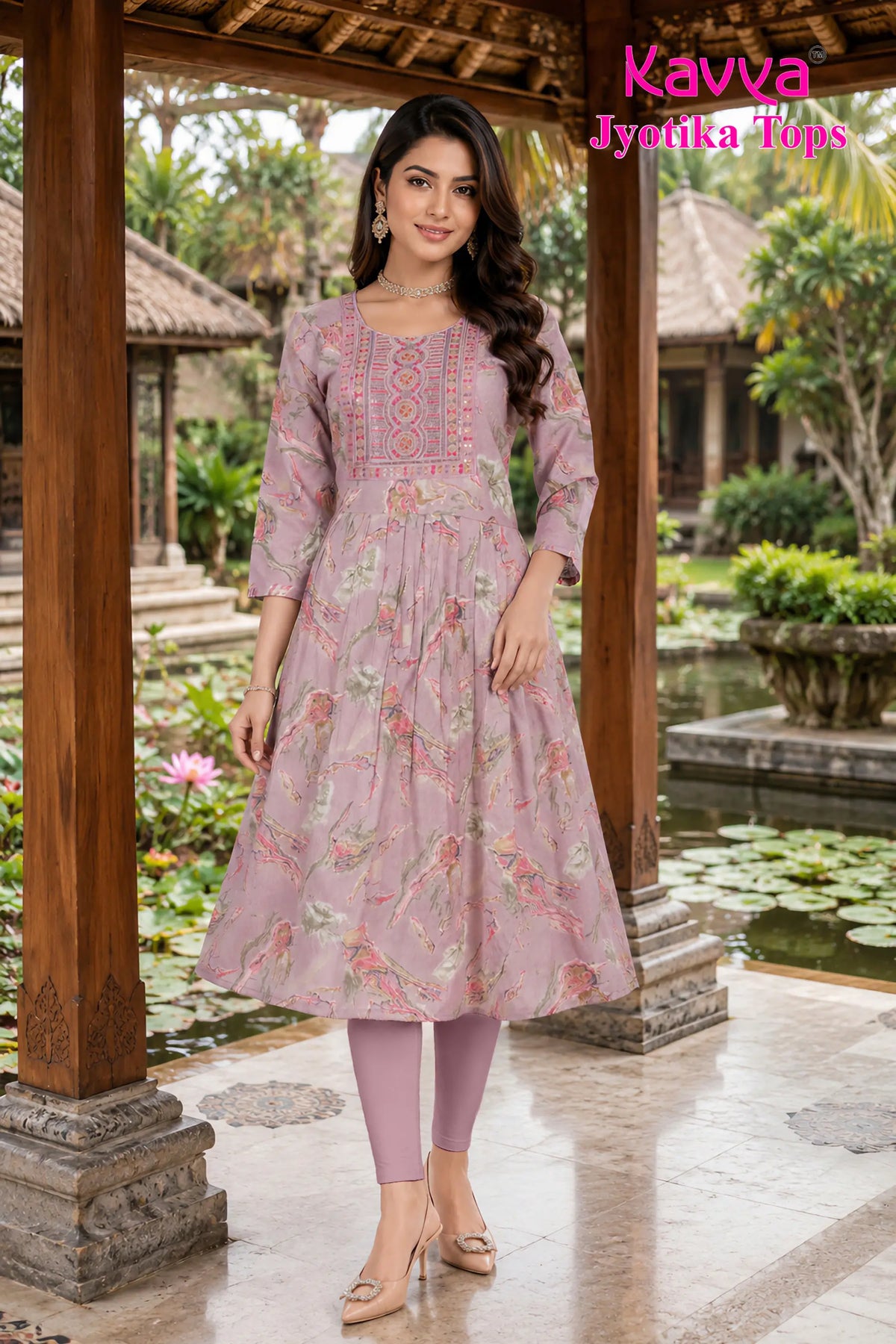 Kavya Jyothika Umberlla Tops with Embroidery Work -  KJ37