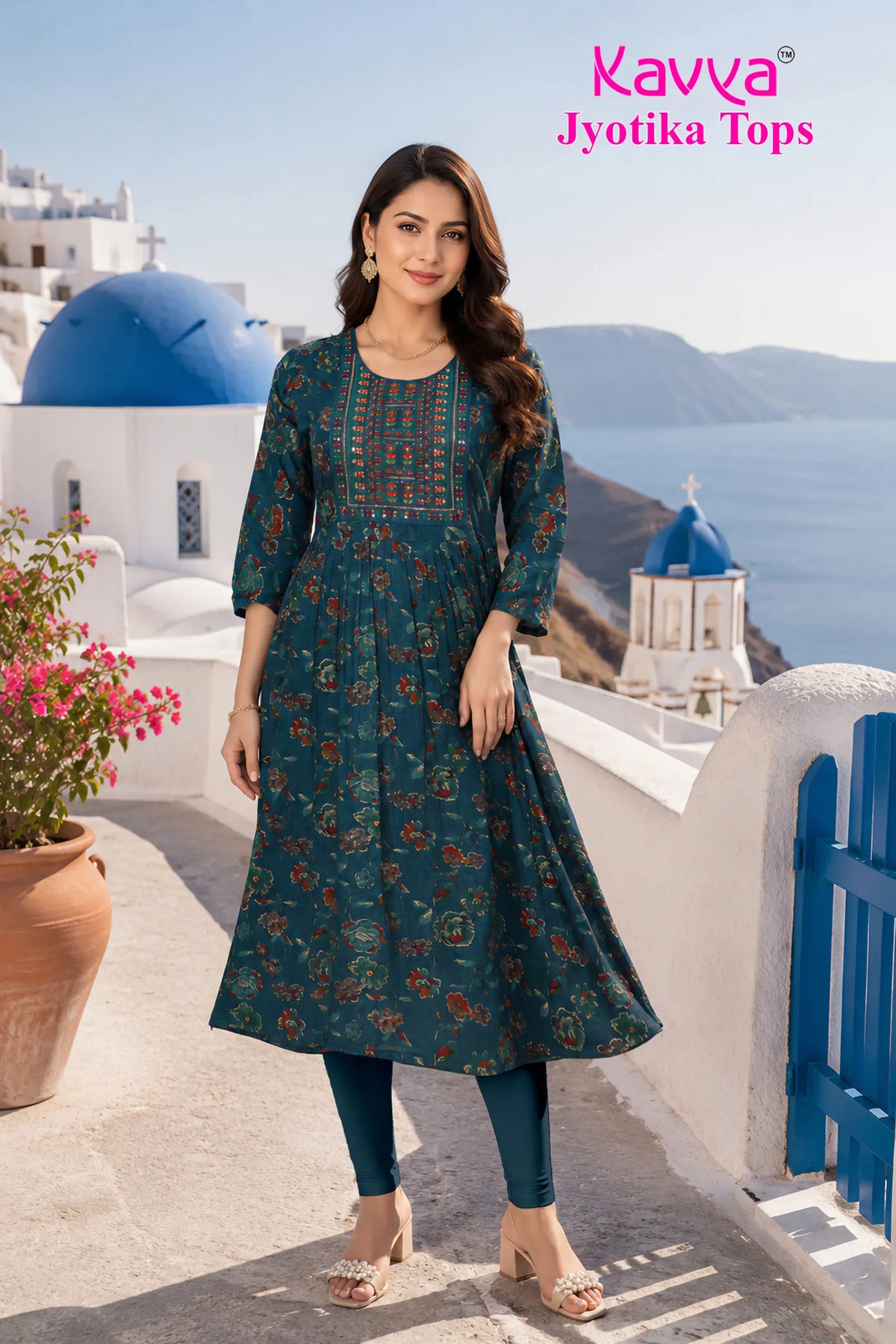 Kavya Jyothika Umberlla Tops with Embroidery Work -  KJ39