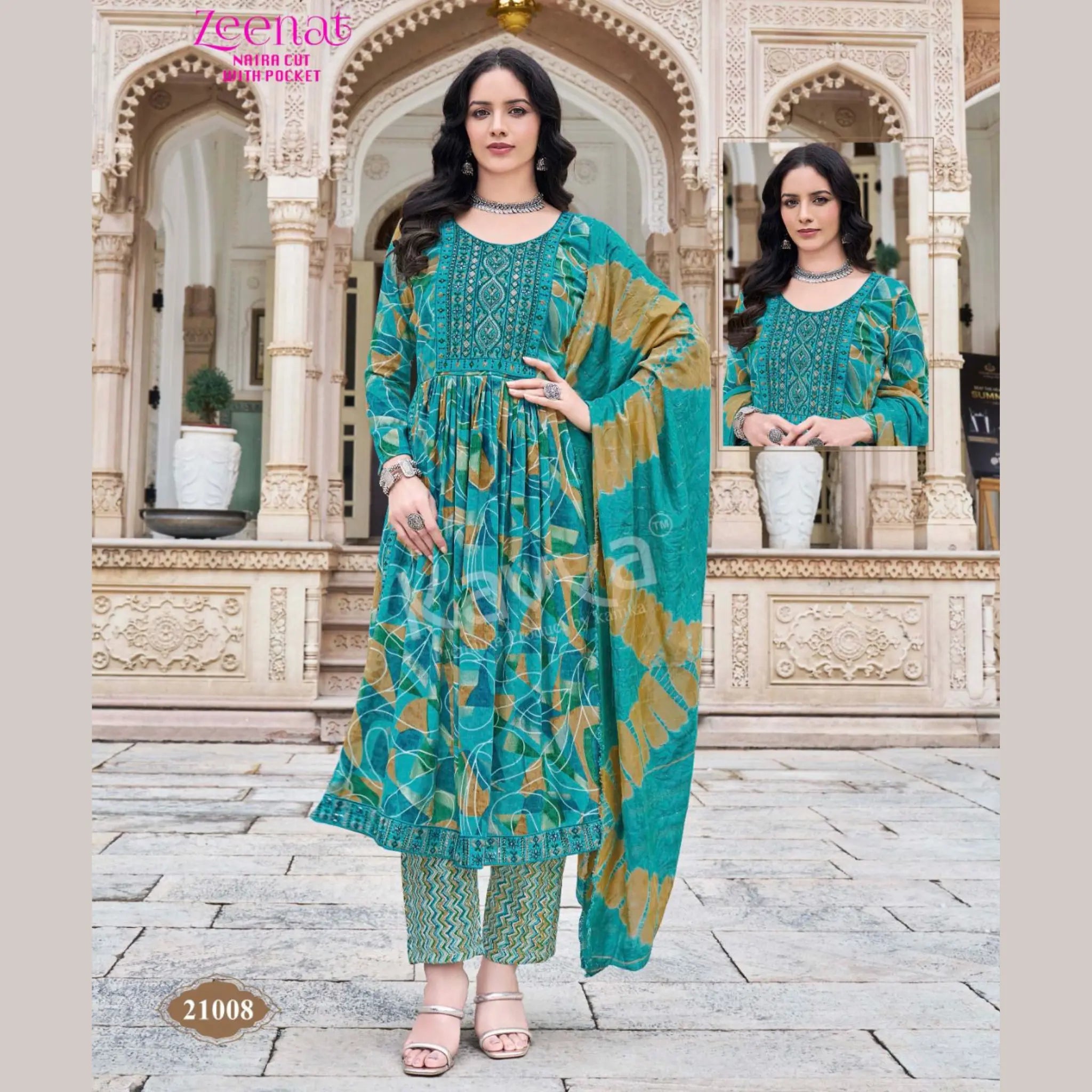 Kavya Zeenat Vol 21 - Naira Cut Readymade Salwar Suit - Z21008