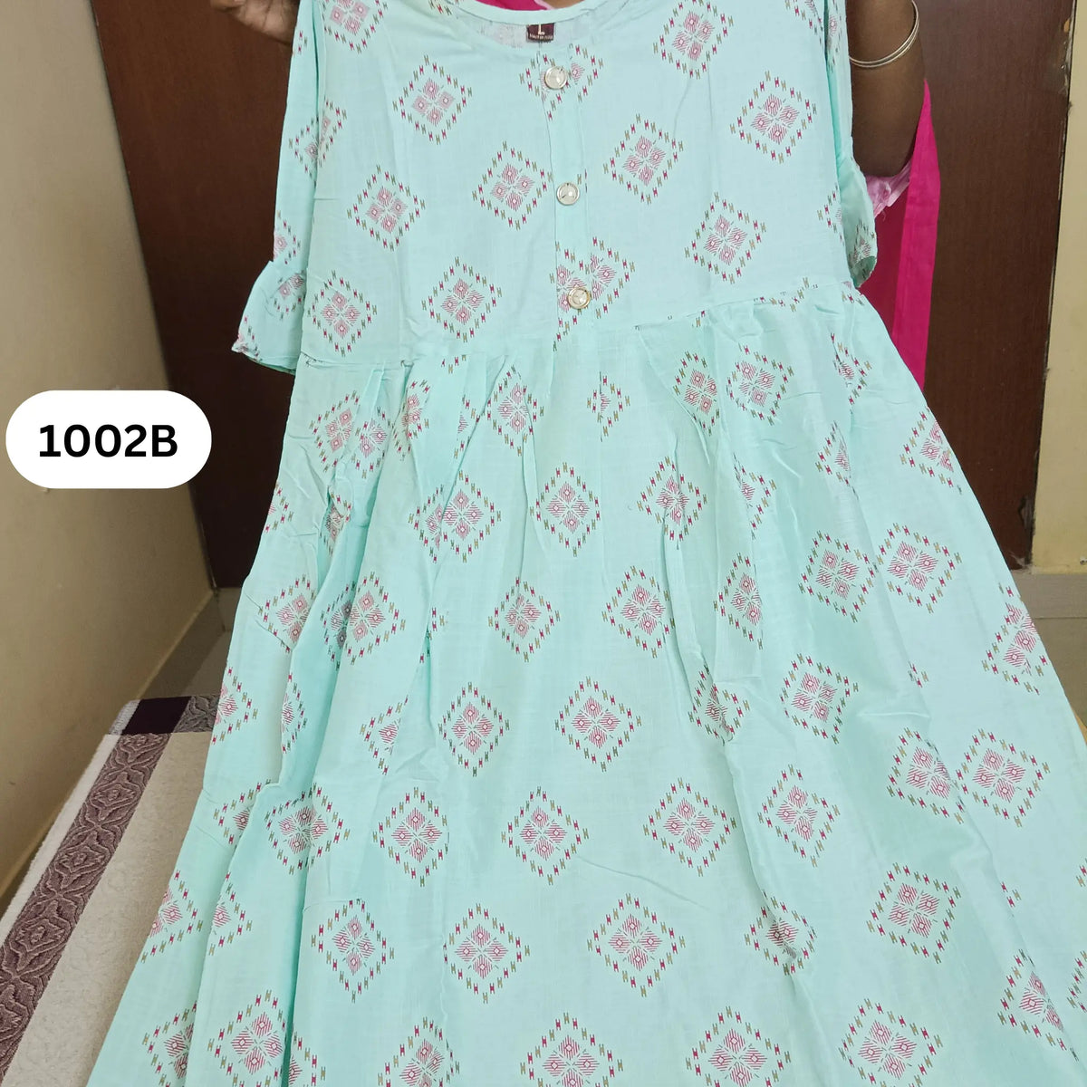 Light Cyan Blue Flared Kurti | Subtle Sophistication Main image