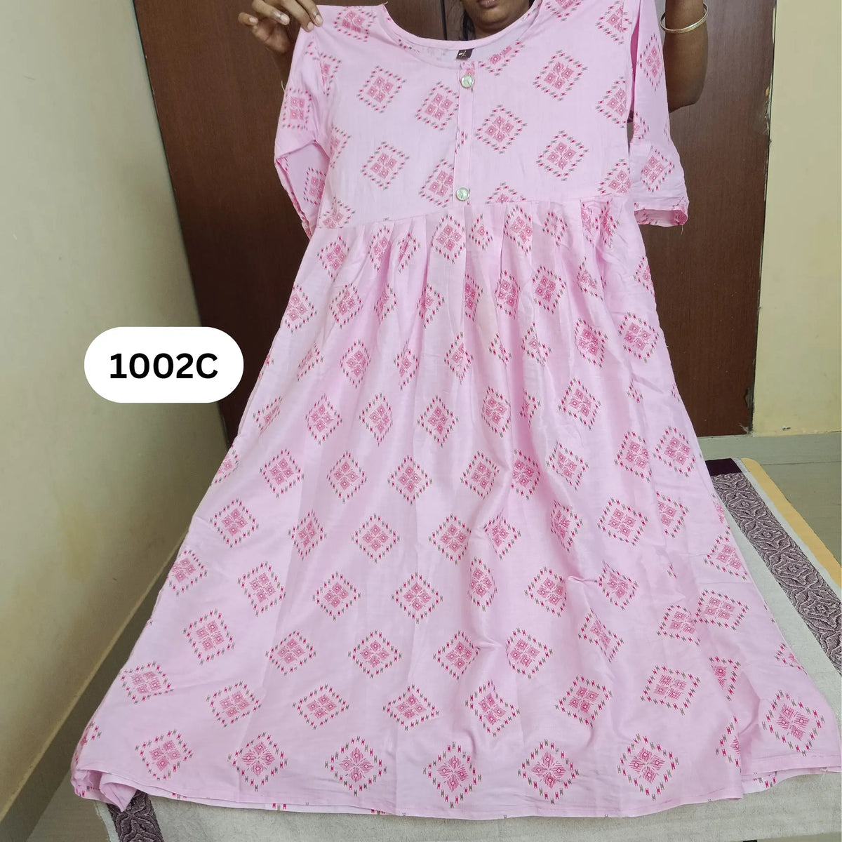 Light Rose Flared Kurti | Subtle Elegance Main image