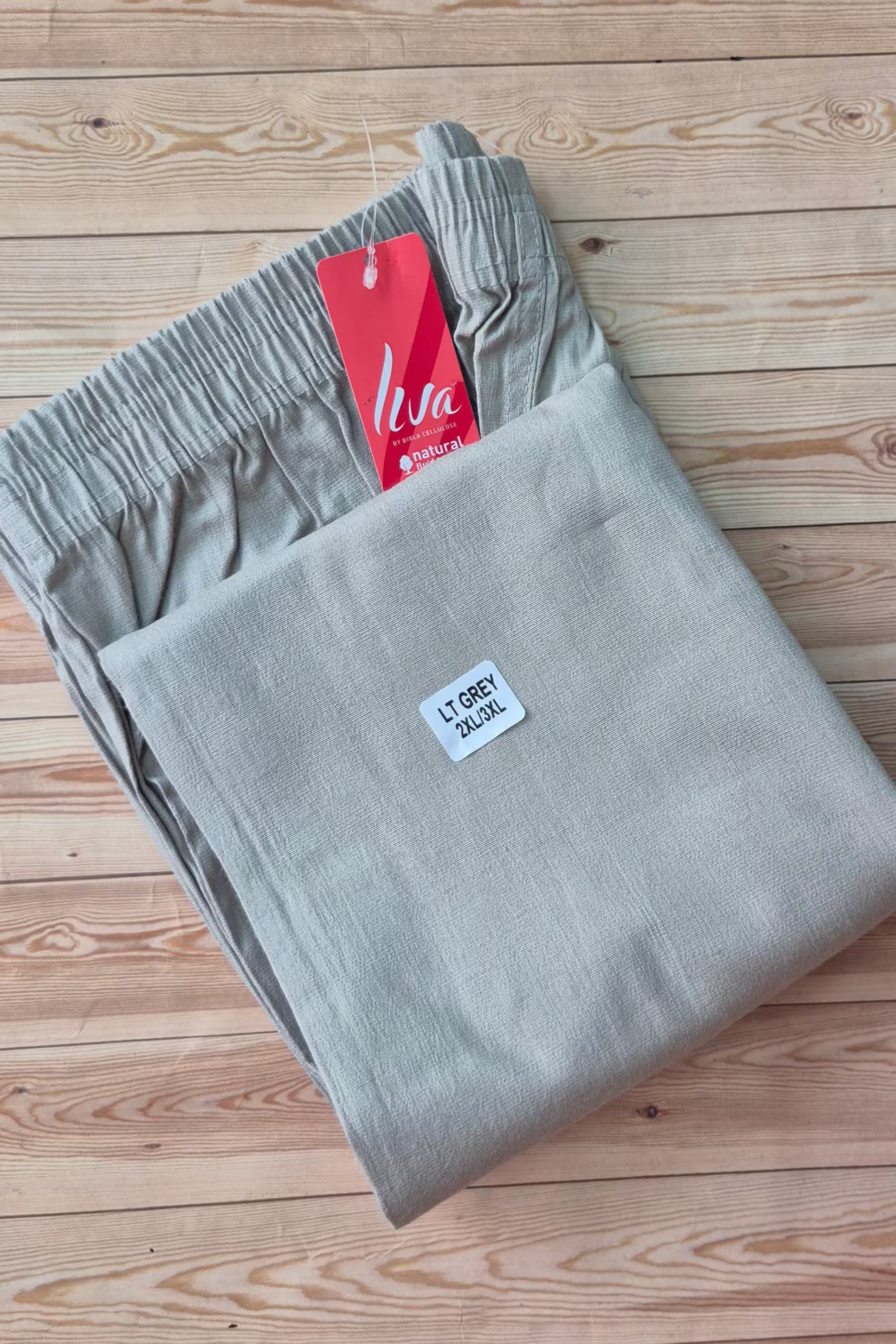 Liva Certified Lycra Cigar Pant for Women - 12 - Light Grey