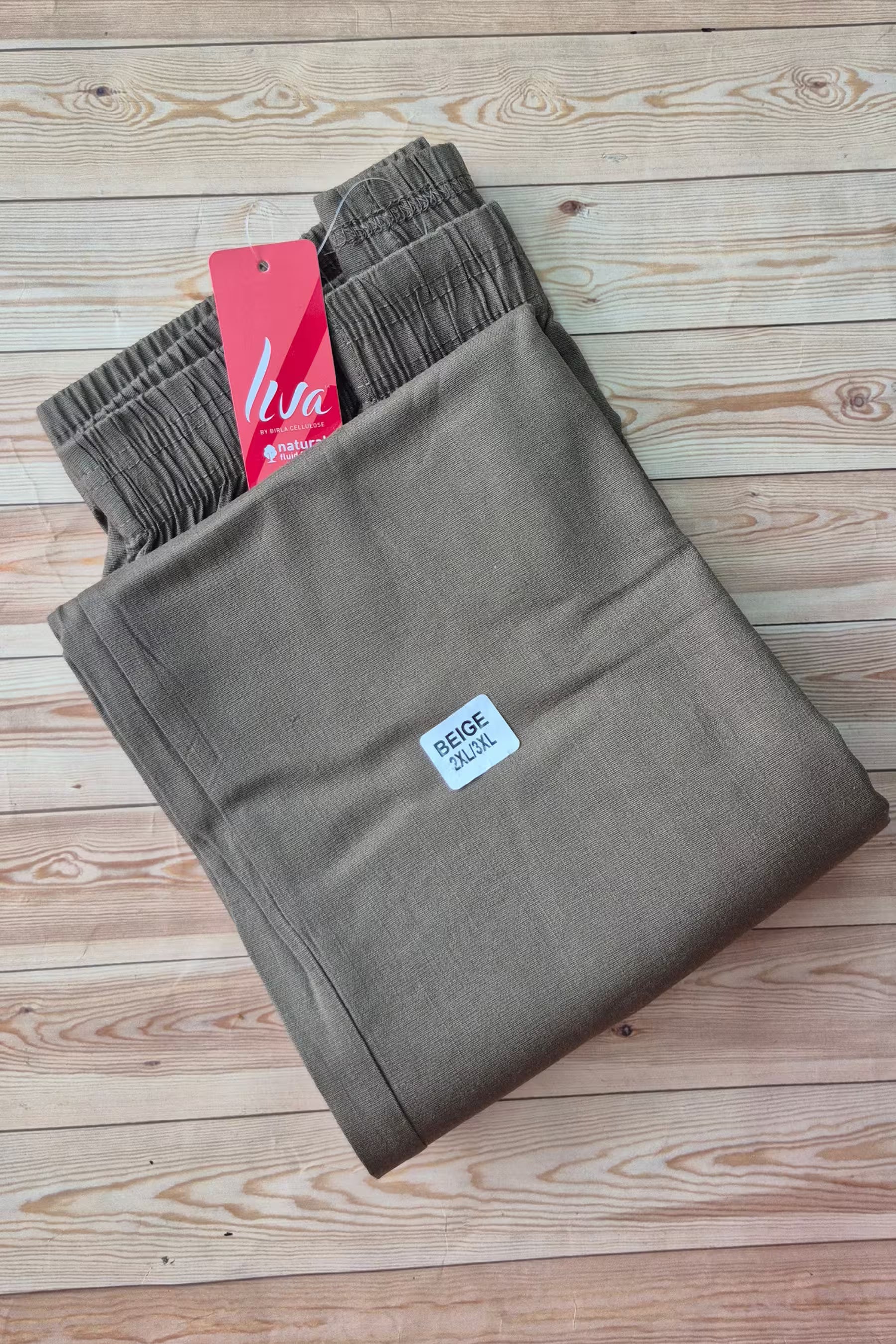 Liva Certified Lycra Cigar Pant for Women - 16 - Beige Main image
