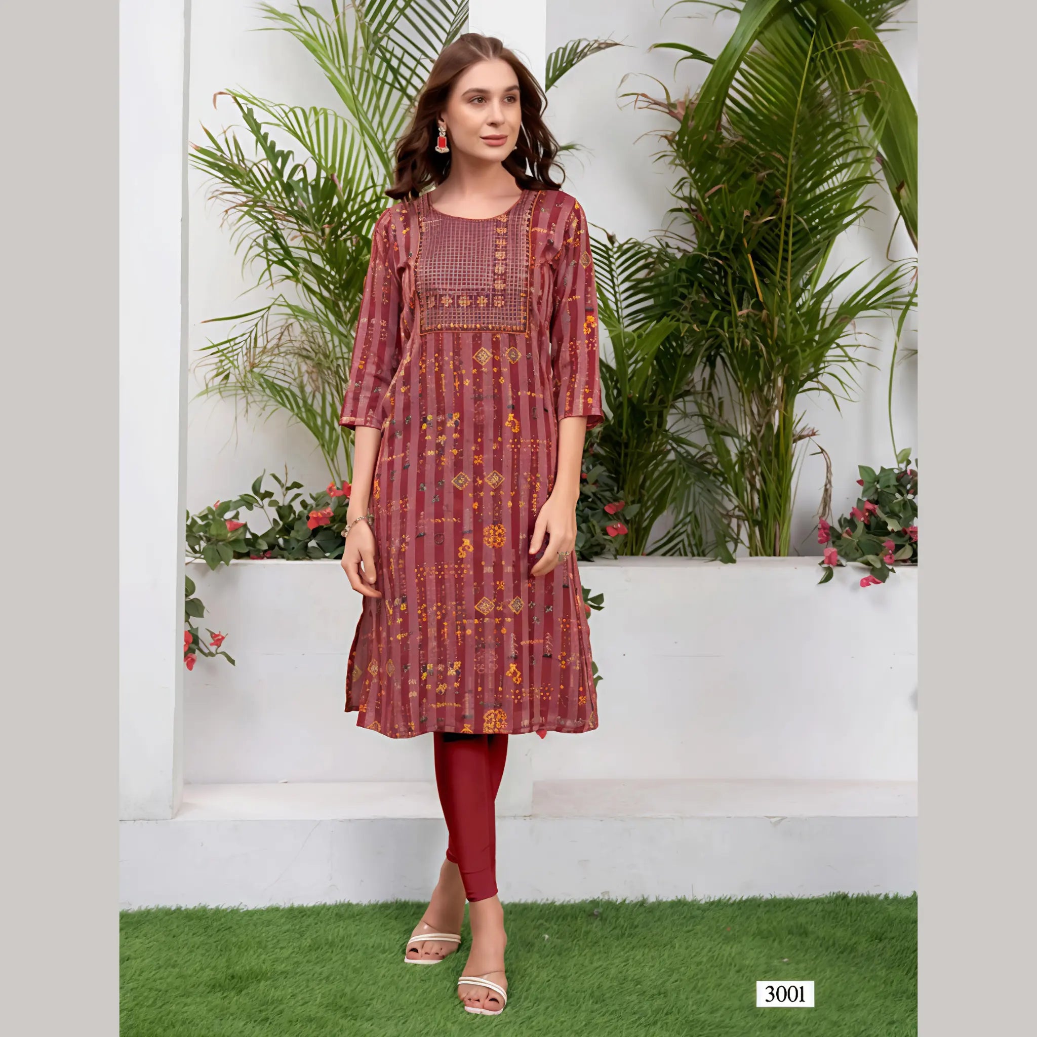 Liva Certified  Rayon kurti with Embroidery Work - MZ3001 Main image