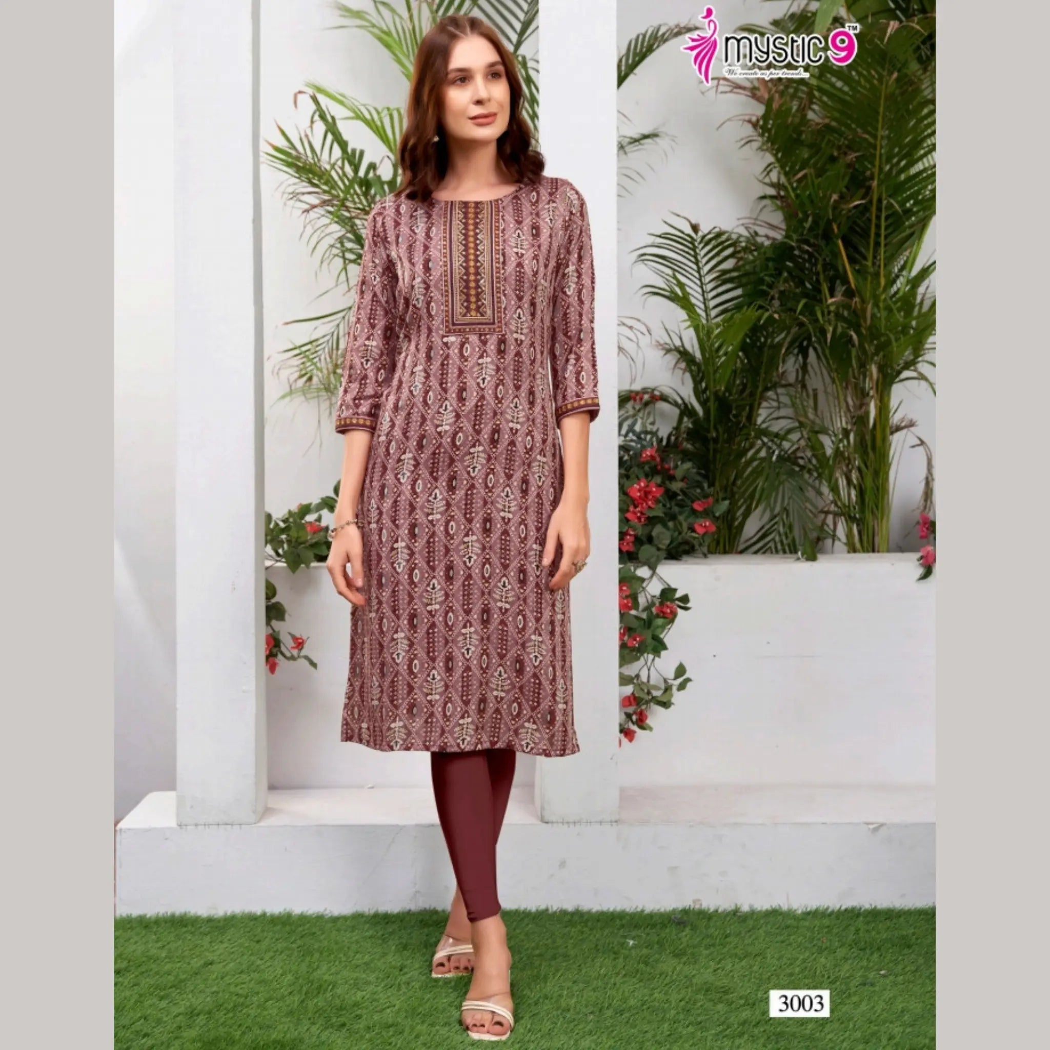 Liva Certified  Rayon kurti with Embroidery Work - MZ3003 Main image