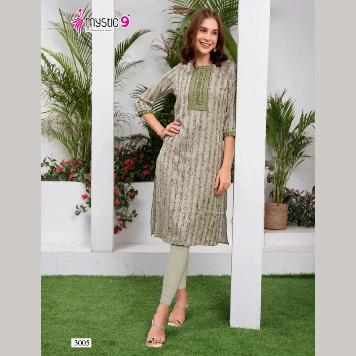 Liva Certified  Rayon kurti with Embroidery Work - MZ3005