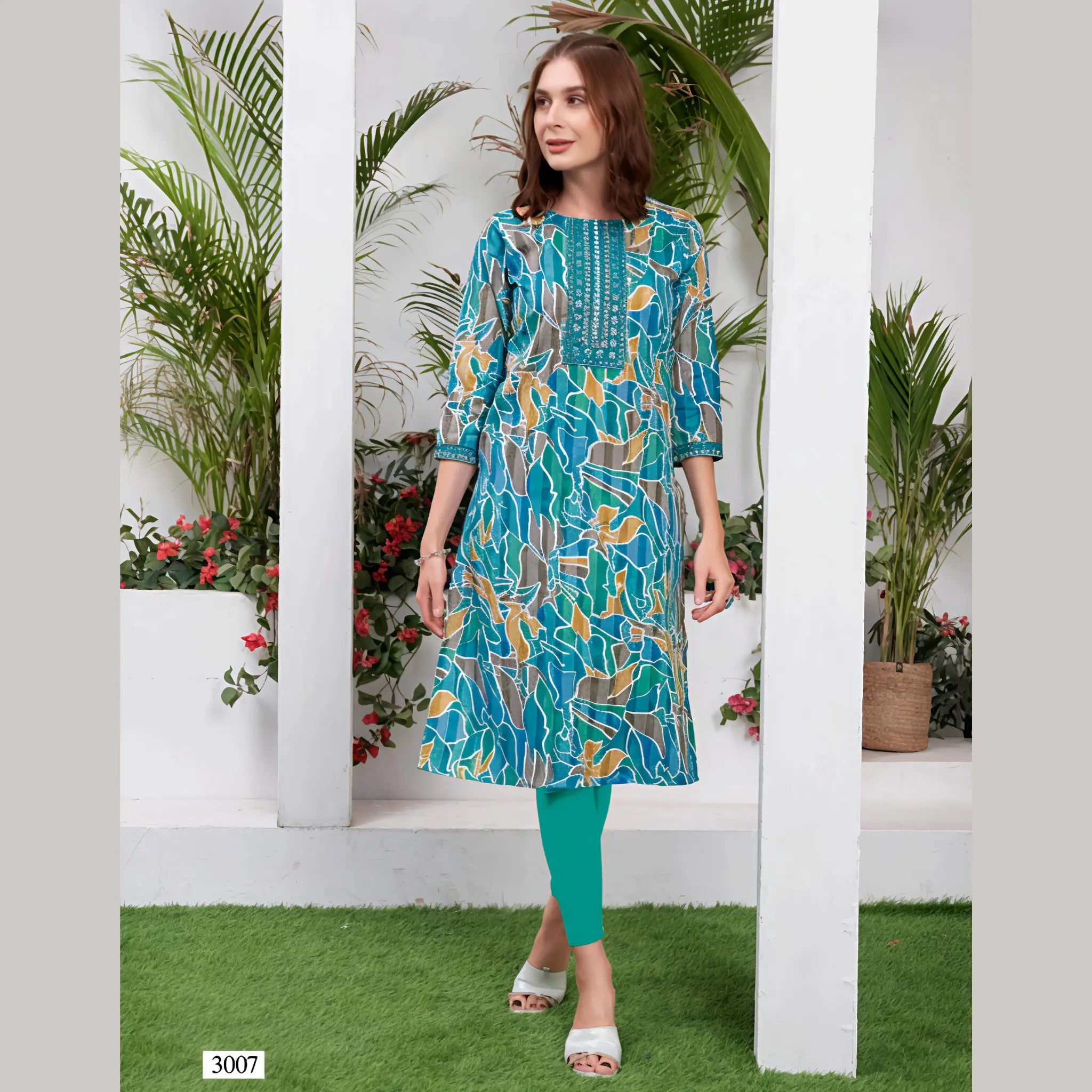 Liva Certified  Rayon kurti with Embroidery Work - MZ3007 Main image
