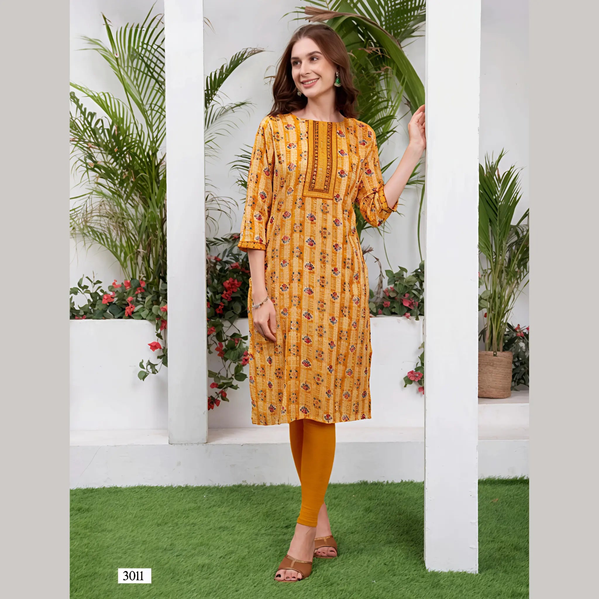 Liva Certified  Rayon kurti with Embroidery Work - MZ3011 Main image
