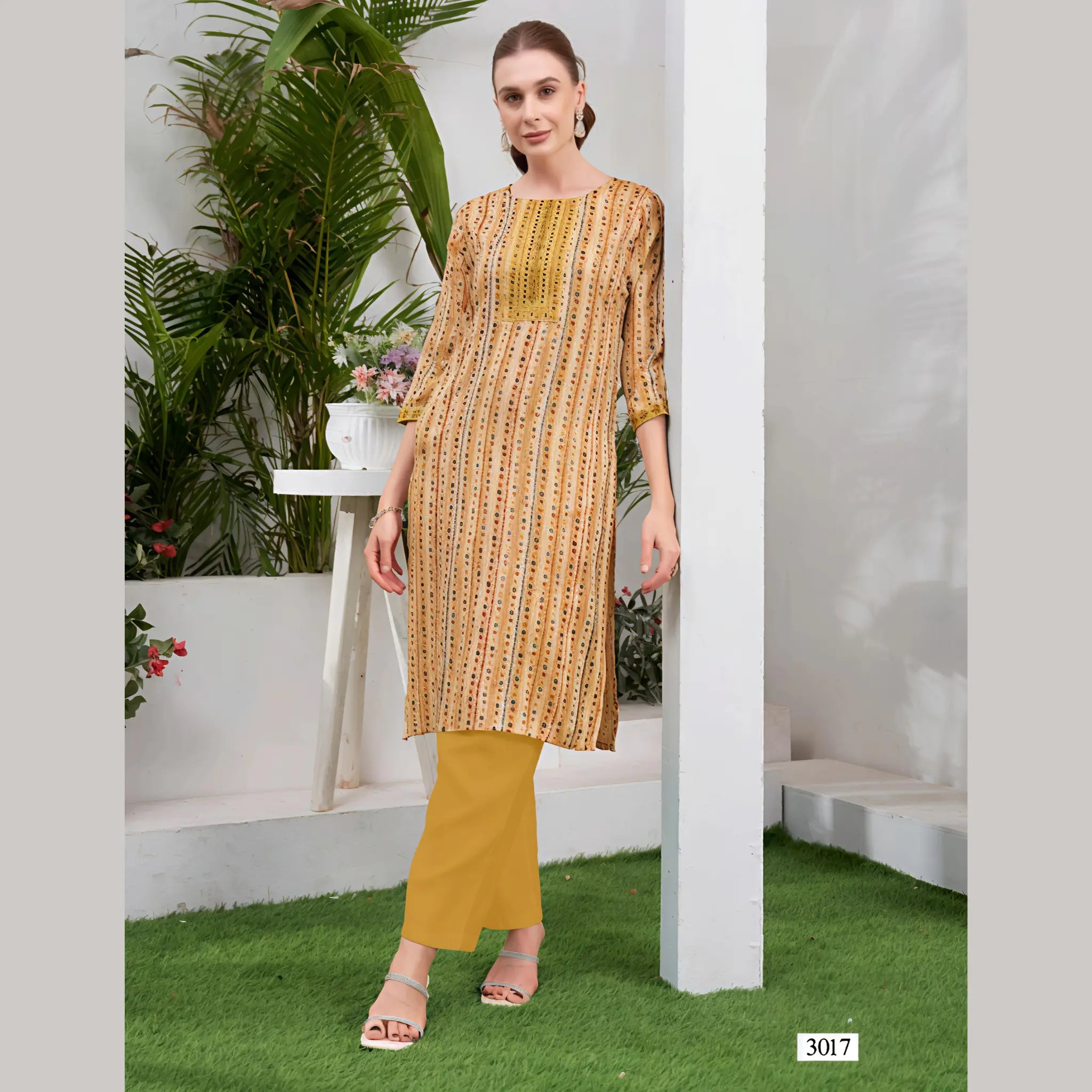 Liva Certified  Rayon kurti with Embroidery Work - MZ3017 Main image
