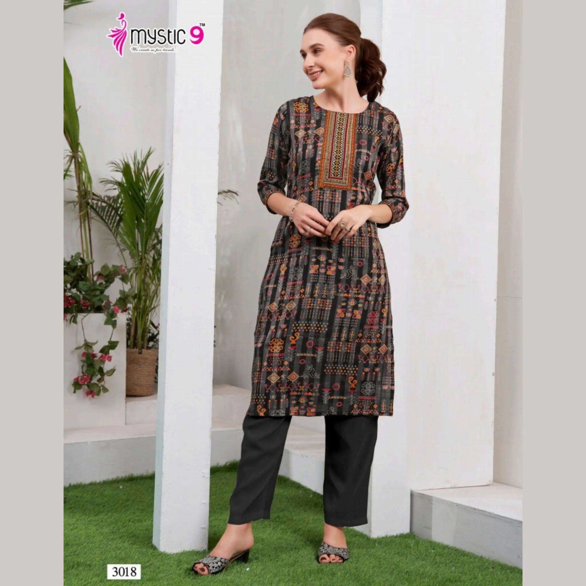 Liva Certified  Rayon kurti with Embroidery Work - MZ3018