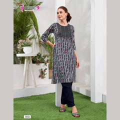 Liva Certified  Rayon kurti with Embroidery Work - MZ3021