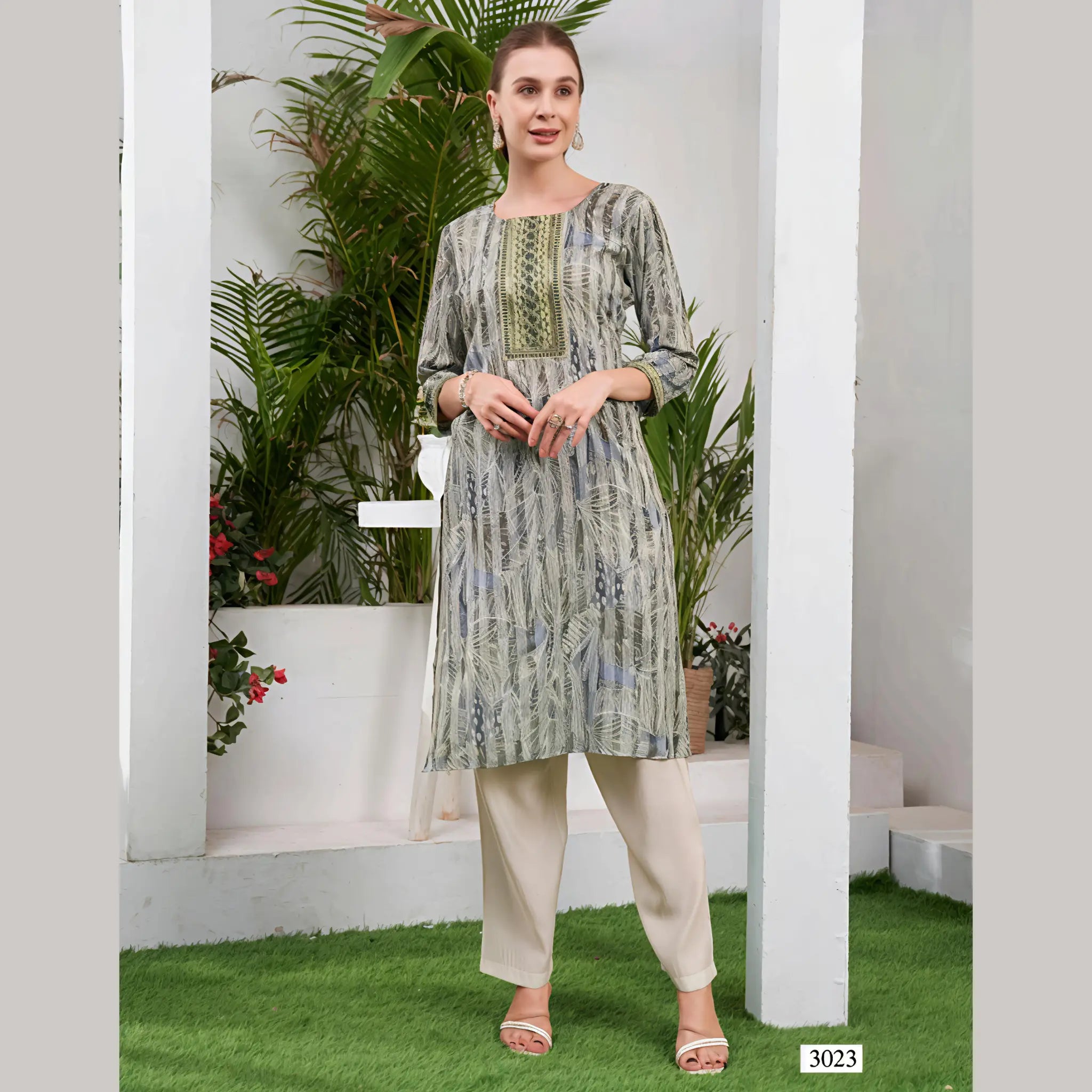 Liva Certified  Rayon kurti with Embroidery Work - MZ3023 Main image
