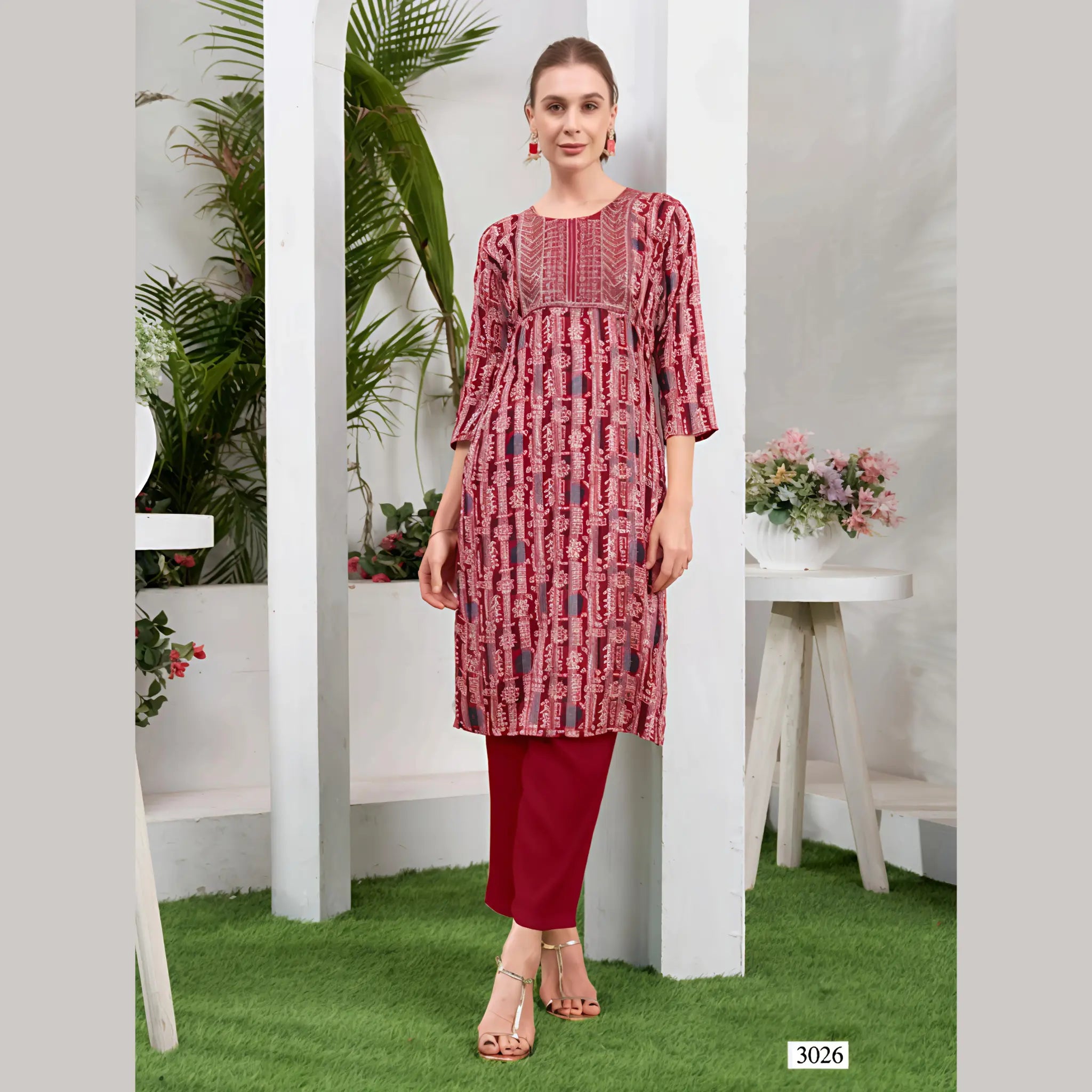 Liva Certified  Rayon kurti with Embroidery Work - MZ3026 Main image