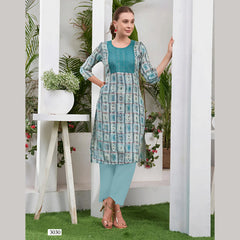 Liva Certified  Rayon kurti with Embroidery Work - MZ3030