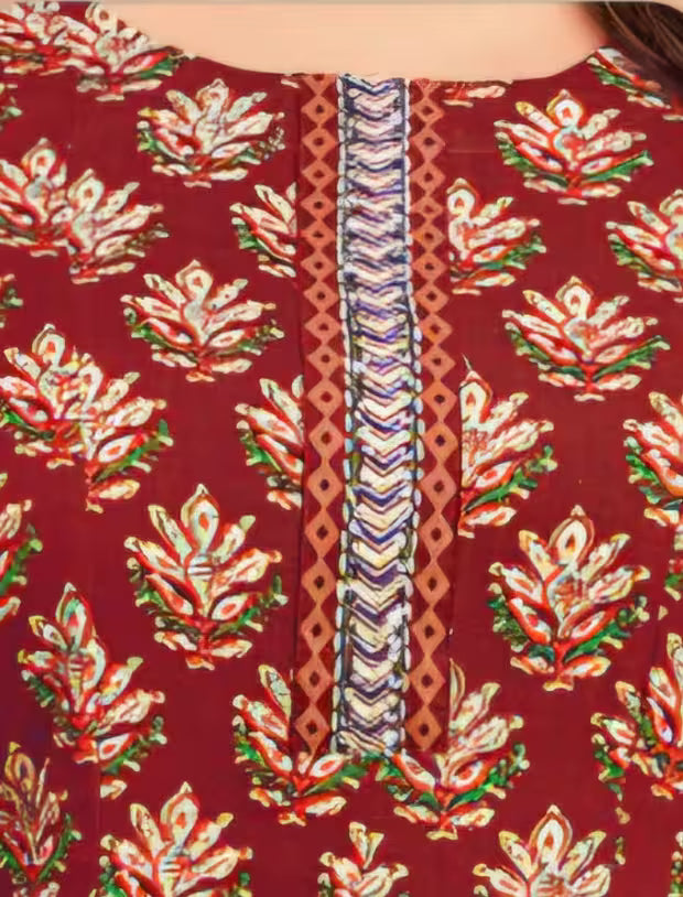 MCM Anarkali Cotton Readymade Salwar Suit Set - MCM1107 Secondary image