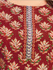 Women’s Maroon Cotton Anarkali Kurti Pant Dupatta Set