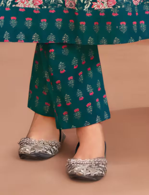MCM Cotton Floral Anarkali Readymade Salwar Suit with Dupatta