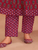 MCM Maroon Cotton Anarkali Readymade Salwar Suit Set