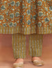 MCM Mustard Floral Cotton Anarkali Readymade Salwar Suit Set