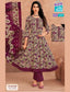 MCM Beige Floral Cotton Anarkali Readymade Salwar Suit Set