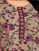 MCM Beige Floral Cotton Anarkali Readymade Salwar Suit Set