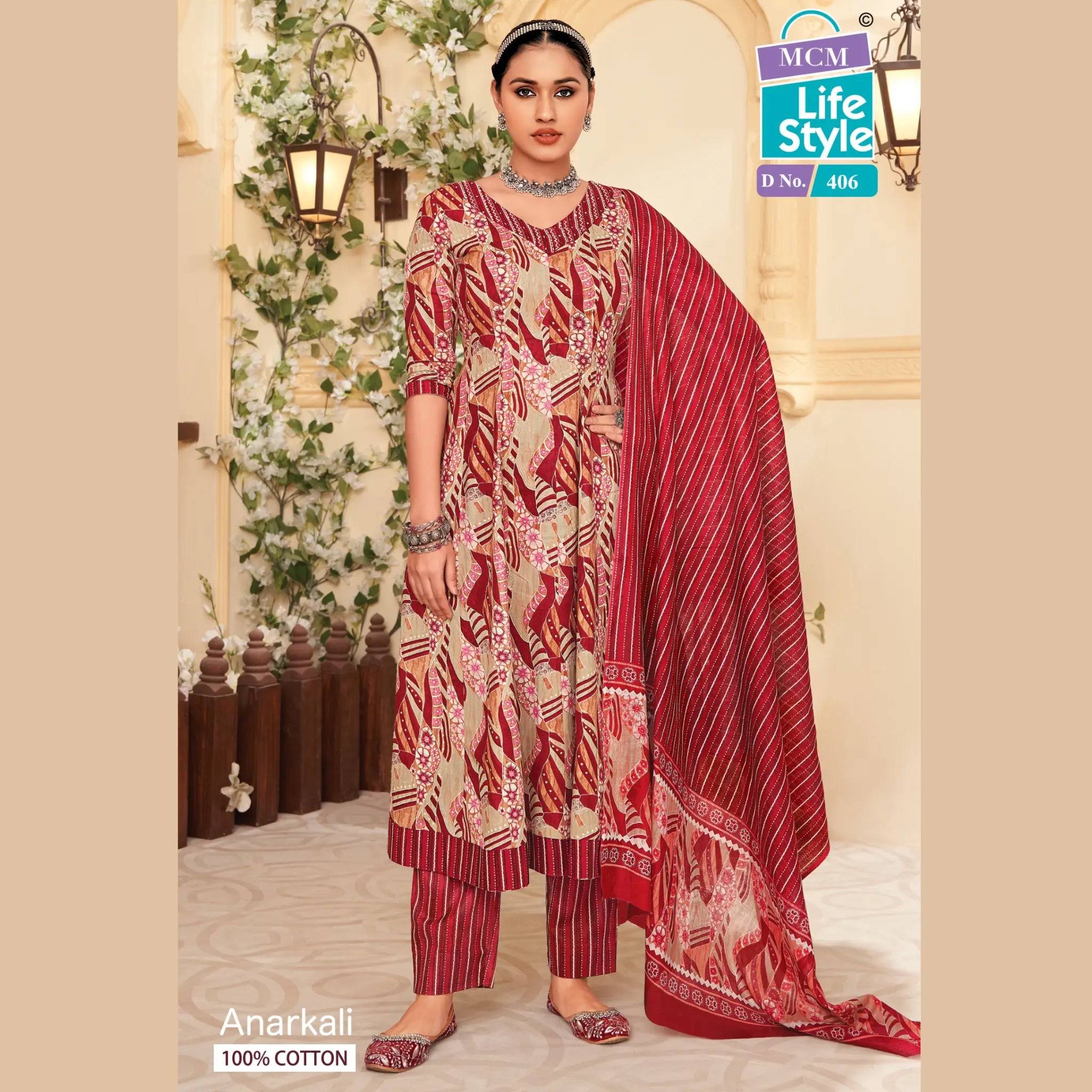 MCM Anarkali Pure Cotton Readymade Salwar 406 Main image
