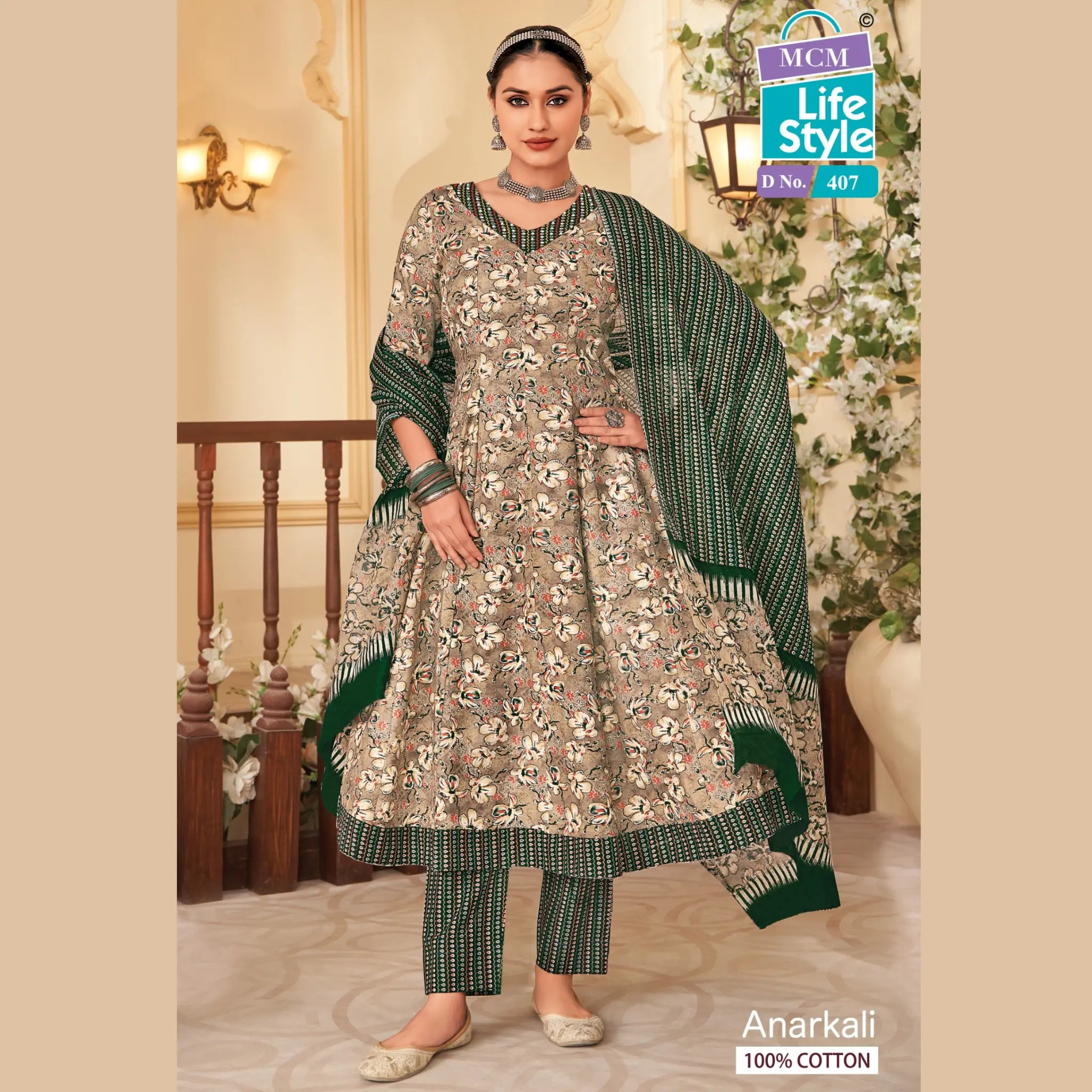MCM Anarkali Pure Cotton Readymade Salwar 407 Main image