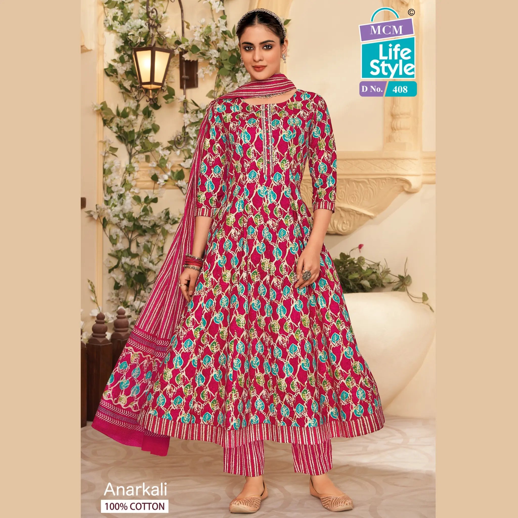 MCM Anarkali Pure Cotton Readymade Salwar 408 Main image