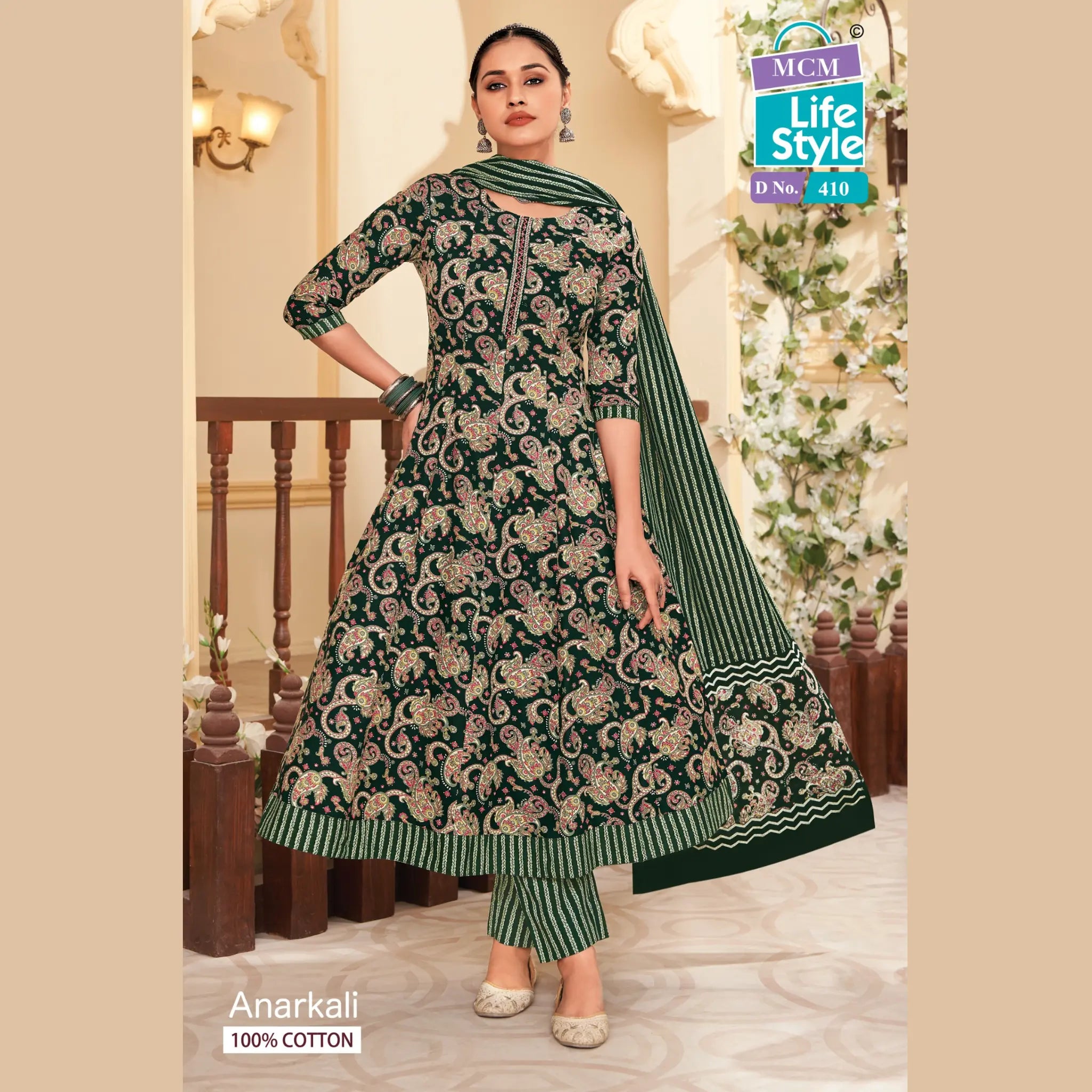 MCM Anarkali Pure Cotton Readymade Salwar 410 Main image