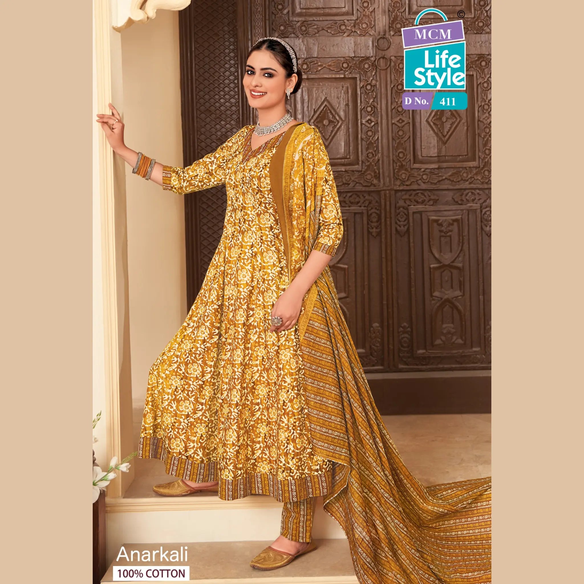 MCM Anarkali Pure Cotton Readymade Salwar 411 Main image