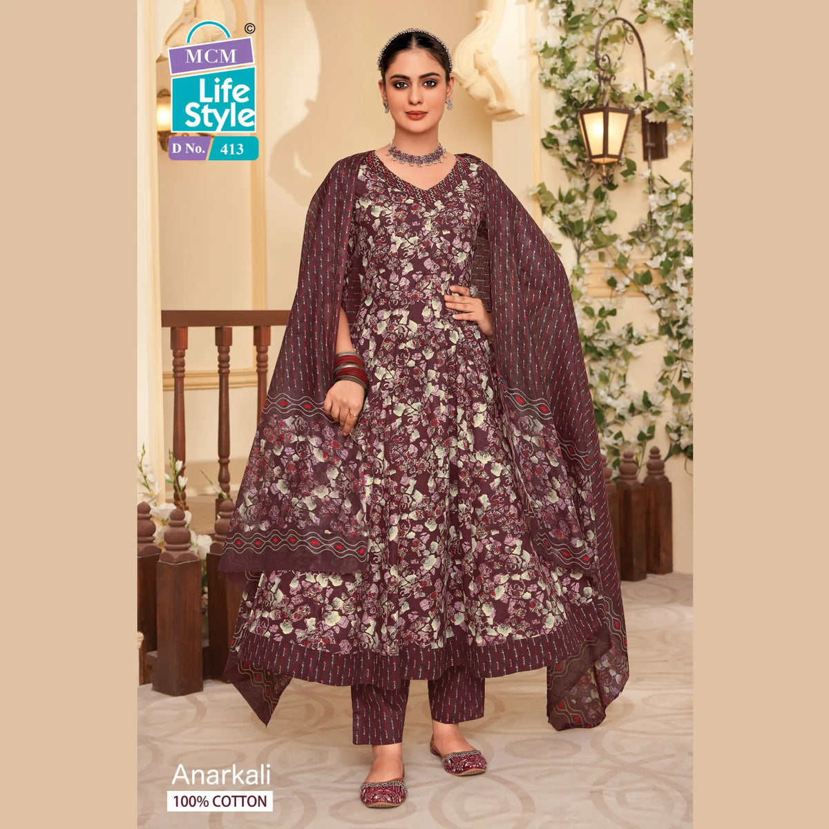 MCM Anarkali Pure Cotton Readymade Salwar 413 Main image