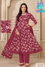 MCM Life Style 1305 Cotton Floral Print Anarkali Suit – Maroon | Bavis Clothing