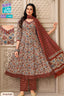 MCM Life Style 1309 100% Cotton Printed Anarkali Salwar Suit – Cream & Rust | Bavis Clothing