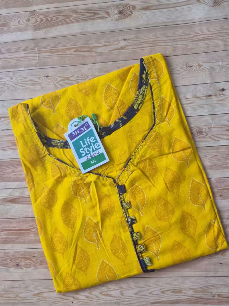 MCM Pure Cotton Straight Cut Kurti - MCM2604 – Bavis Clothing