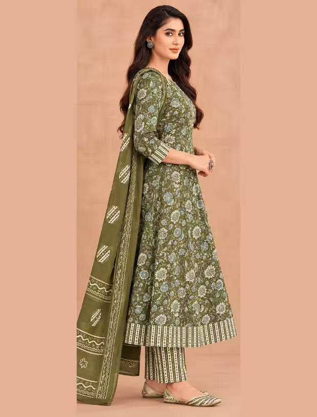 MCM Anarkali Cotton Readymade Salwar Suit Set - MCM1110 Secondary image