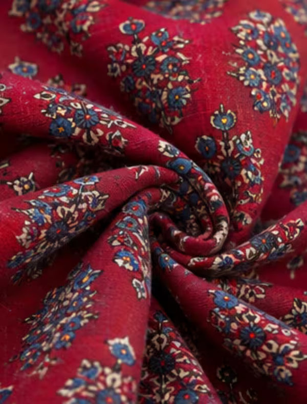 Fabric Detail - MCM 1112 Maroon Cotton Anarkali Readymade Salwar Suit Set | Bavis Clothing