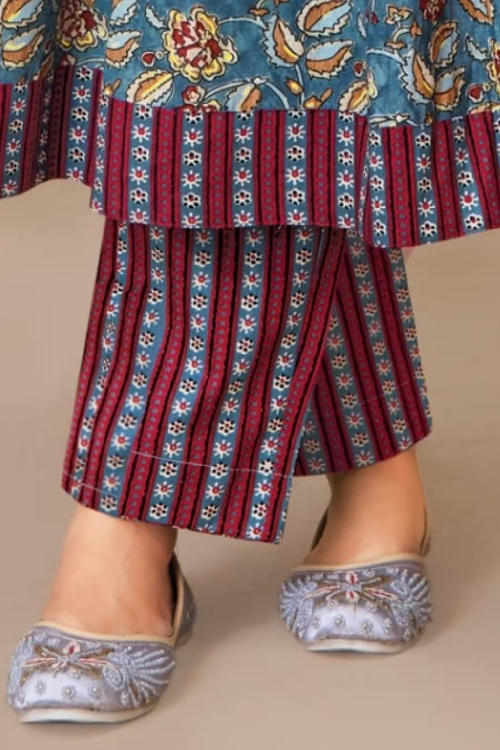 Straight Pant - MCM Anarkali Cotton Readymade Salwar Suit with Printed Dupatta – Design 1310 | Bavis Clothing