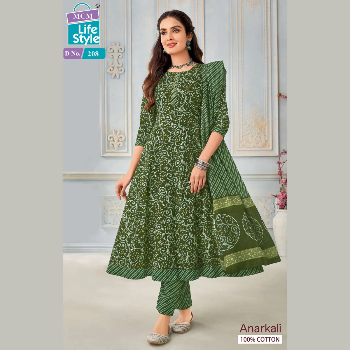 MCM Anarkali Pure Cotton Readymade Salwar 208